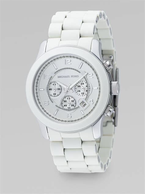 michael kors white chronograph men watches|Michael Kors matte black watch.